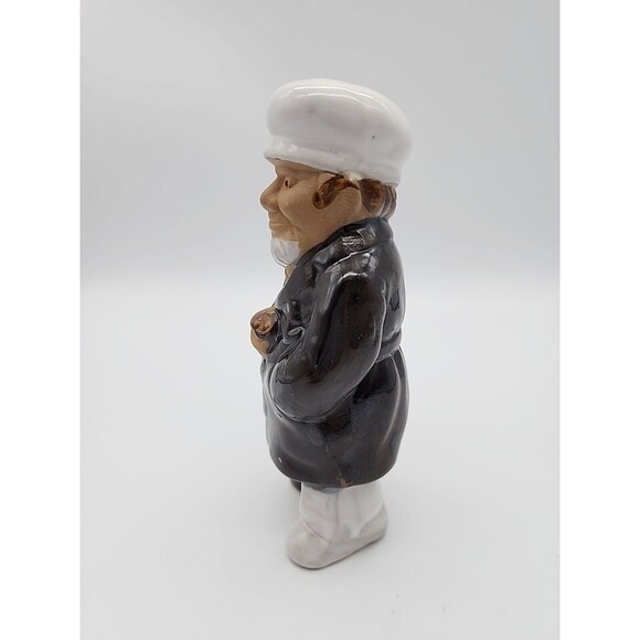 Sea Captain Peg Leg Glazed Pottery Ceramic Figurine Canadian Folk Art - Picture 2 of 12